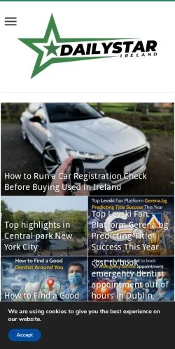 Podgląd witryny The Daily Star Ireland, medium z kraju Irlandia do artykułów sponsorowanych