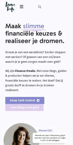 Anteprima del sito Finance Freaks, media di Paesi Bassi per articoli sponsorizzati