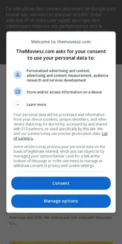 Anteprima del sito TheMoviesz, media di Stati Uniti per articoli sponsorizzati