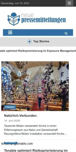 Anteprima del sito Neue Pressemitteilungen, media di Germania per articoli sponsorizzati