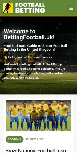 Anteprima del sito Bettingfootball, media di Regno Unito per articoli sponsorizzati