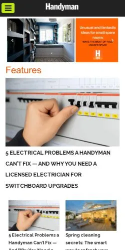 Anteprima del sito Australian Handyman Magazine, media di Australia per articoli sponsorizzati