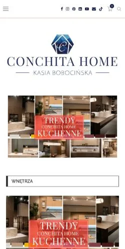 Anteprima del sito Conchita Home, media di Polonia per articoli sponsorizzati