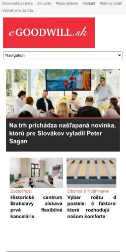 Podgląd witryny Egoodwill.sk, medium z kraju Słowacja do artykułów sponsorowanych