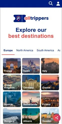 Forhåndsvisning av nettstedet Alltrippers, medium fra USA for sponsede artikler
