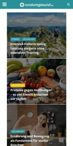 Anteprima del sito Rundumgesund, media di Germania per articoli sponsorizzati