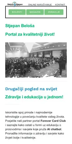 Podgląd witryny Stjepan Beloša, medium z kraju Chorwacja do artykułów sponsorowanych