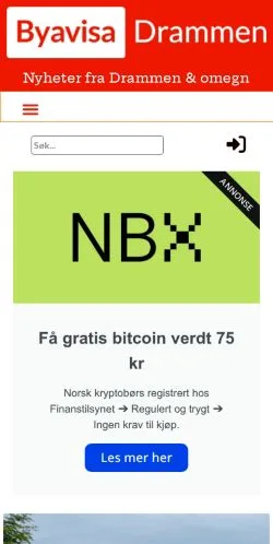 Anteprima del sito Byavisa Drammen, media di Norvegia per articoli sponsorizzati