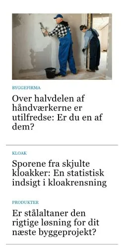 Anteprima del sito byggehygge.dk, media di Danimarca per articoli sponsorizzati