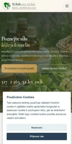 Anteprima del sito Bylinky pro všechny, media di Cechia per articoli sponsorizzati