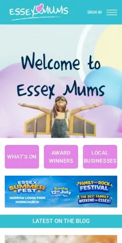 Anteprima del sito Essex Mums, media di Stati Uniti per articoli sponsorizzati