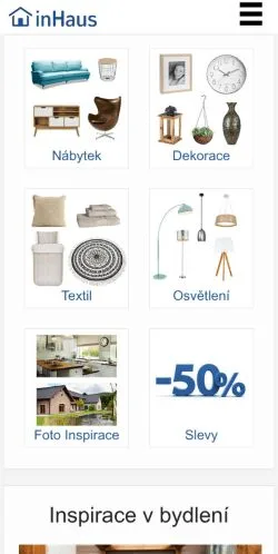 Anteprima del sito inhaus, media di Cechia per articoli sponsorizzati