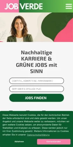 Anteprima del sito JOBVERDE, media di Germania per articoli sponsorizzati