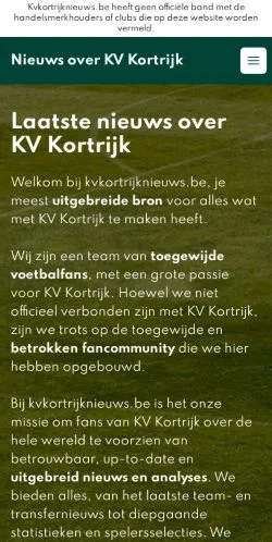 Podgląd witryny KV Kortrijk Nieuws, medium z kraju Belgia do artykułów sponsorowanych