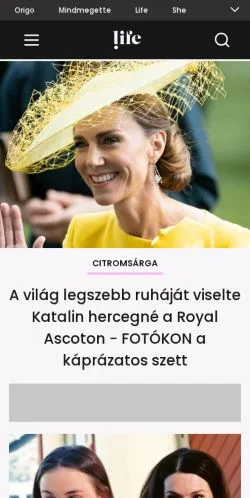 Anteprima del sito Life.hu az élet női oldala, media di Ungheria per articoli sponsorizzati