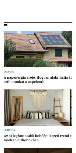 Preview of the otthonikert.com website, a media outlet in Hungary for sponsored articles