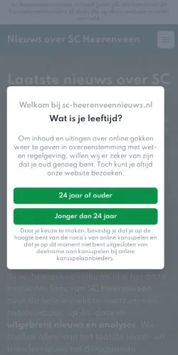 Anteprima del sito SC Heerenveen Nieuws, media di Paesi Bassi per articoli sponsorizzati