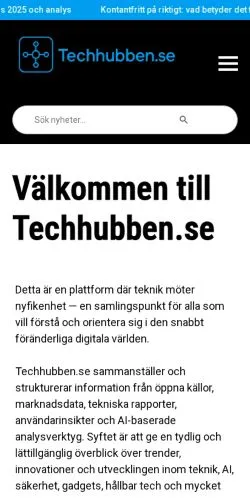 Forhåndsvisning af Techhubben, medie fra Sverige til sponsorerede artikler