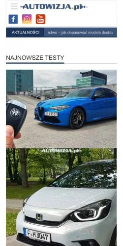 Anteprima del sito Autowizja, media di Polonia per articoli sponsorizzati