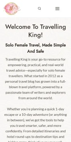 Anteprima del sito Travelling King, media di Stati Uniti per articoli sponsorizzati