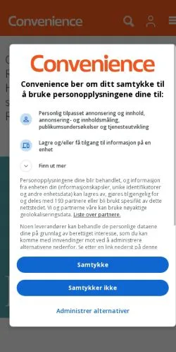 Forhåndsvisning av nettstedet Convenience, medium fra Norge for sponsede artikler