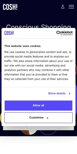 Anteprima del sito COSH!, media di Stati Uniti per articoli sponsorizzati
