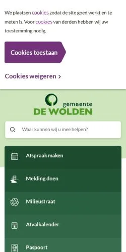 Podgląd witryny Gemeente De Wolden, medium z kraju Holandia do artykułów sponsorowanych