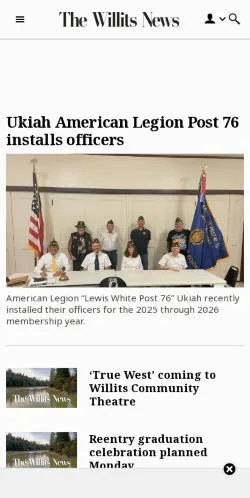 Vista previa del sitio Willits News, medio de Estados Unidos para artículos patrocinados