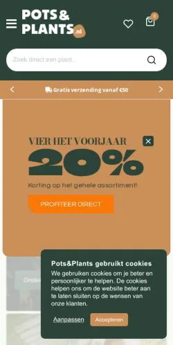 Anteprima del sito Pots&Plants, media di Paesi Bassi per articoli sponsorizzati