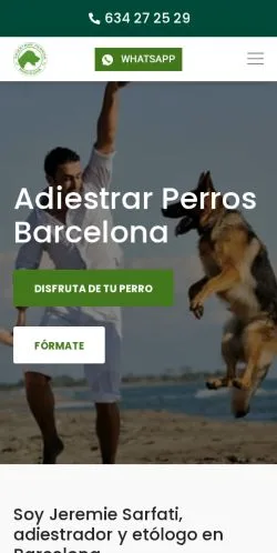 Anteprima del sito Adiestrar Perros Barcelona, media di Spagna per articoli sponsorizzati