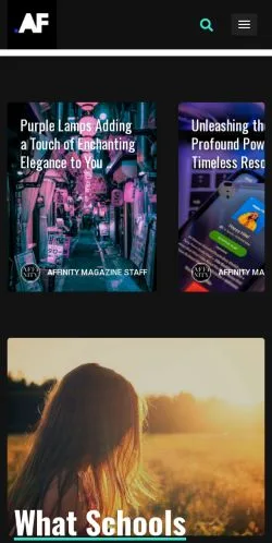 スポンサード記事向けのアメリカ合衆国メディア、Affinity Magazineのサイトプレビュー