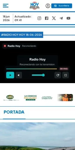Anteprima del sito Hoy Diario Del Magdalena, media di Colombia per articoli sponsorizzati