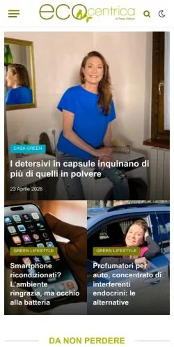 Preview of the Ecocentrica website, a media outlet in Italy for sponsored articles
