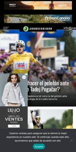 スポンサード記事向けのスペインメディア、Ciclismo Joan Seguidorのサイトプレビュー