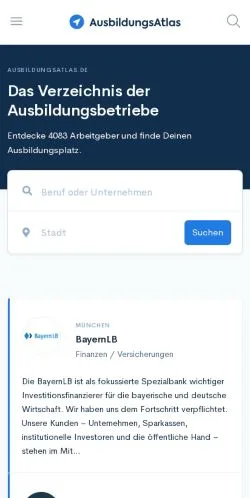 Podgląd witryny AusbildungsAtlas Deutschland, medium z kraju Niemcy do artykułów sponsorowanych