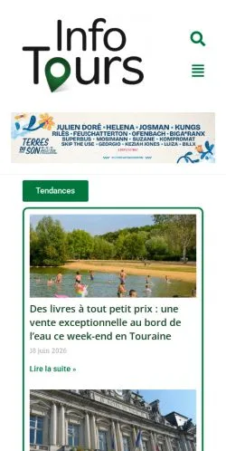 Anteprima del sito Info Tours, media di Francia per articoli sponsorizzati