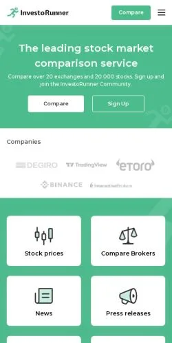 Podgląd witryny InvestoRunner, medium z kraju Stany Zjednoczone do artykułów sponsorowanych