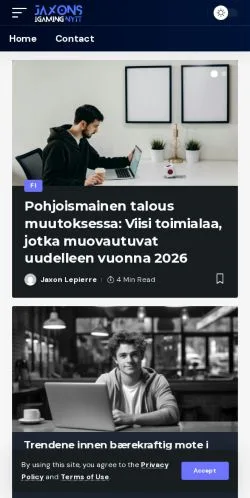 スポンサード記事向けのスウェーデンメディア、Jaxonsのサイトプレビュー
