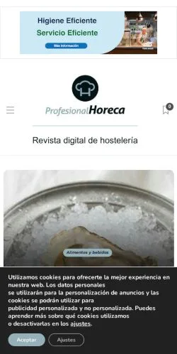Vista previa del sitio Profesional Horeca, medio de España para artículos patrocinados