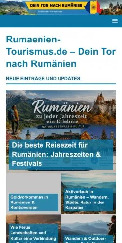 스폰서 기사용 독일 매체 Rumänien Tourismus 사이트 미리보기