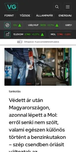 Voorbeeld van de site Világgazdaság, medium uit Hongarije voor gesponsorde artikelen