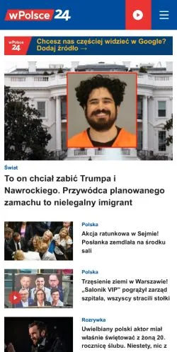 스폰서 기사용 폴란드 매체 wPolsce24 사이트 미리보기