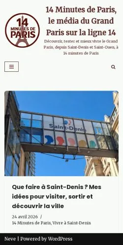 Anteprima del sito 14 Minutes de Paris, media di Francia per articoli sponsorizzati