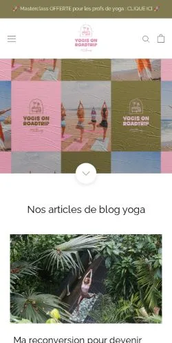 Anteprima del sito Yogis On Roadtrip, media di Francia per articoli sponsorizzati
