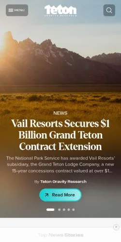 スポンサード記事向けのアメリカ合衆国メディア、Teton Gravity Researchのサイトプレビュー
