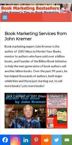 Anteprima del sito Book Marketing Bestsellers, media di Stati Uniti per articoli sponsorizzati