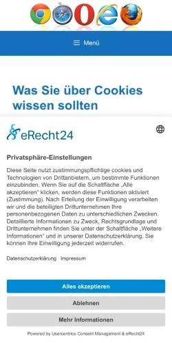 Anteprima del sito Cookies aktivieren & löschen, media di Germania per articoli sponsorizzati