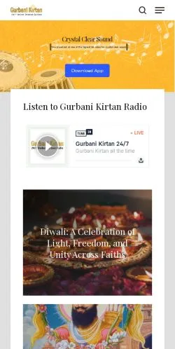 Anteprima del sito Gurbani Kirtan 24/7, media di Stati Uniti per articoli sponsorizzati
