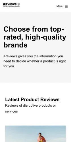 Preview of the iReviews website, a media outlet in United States for sponsored articles