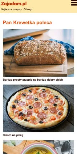 Anteprima del sito Zajadam Przepisy, media di Polonia per articoli sponsorizzati